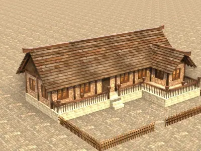 Medieval house sixteen 11 Low-poly 3D model