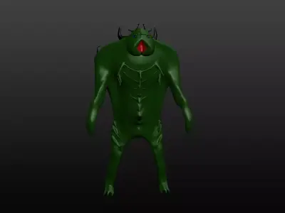 Mikrop alien Low-poly 3D model