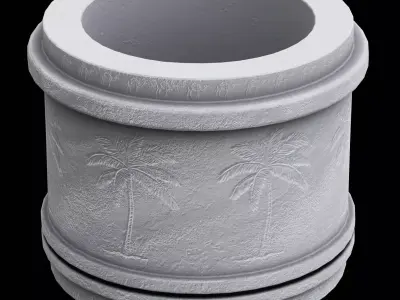 Ancient Stone Pot Low-poly 3D model