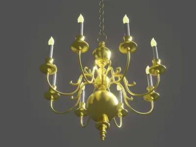 Chandelier GOLD 3D model purchase