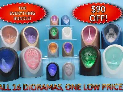 The Everything Bundle - LED Light Up Dioramas 3D print model