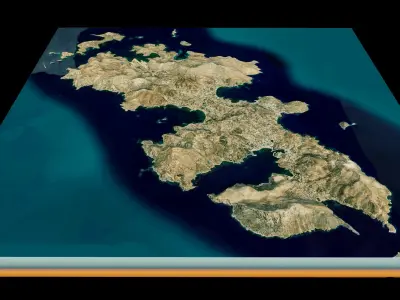 Leros island full 3d model terrain 3D model
