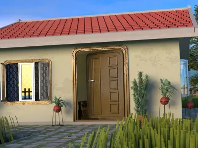 Interior Exterior Full old House 3D model