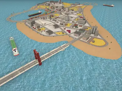 ow Poly Modern City Pack Unity package  Low-poly 3D model