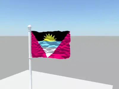 Antigua and Barbuda Flag 3D model