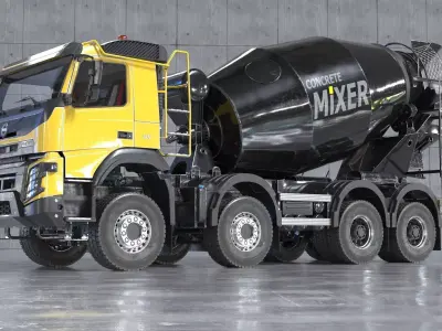 Volvo FMX truck Concrete Mixer - customized 3D model