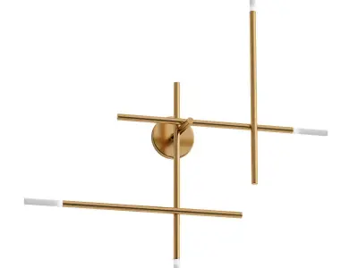 traverse gold and wall light 3D model