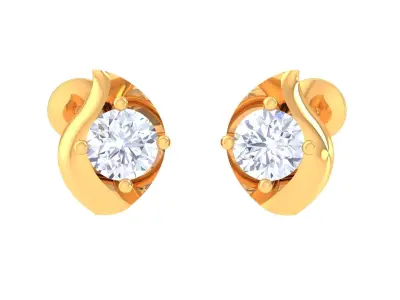 Solitaire Super Light Weight Stud Earring 3D print model