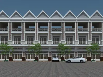 flat house 10 units 3D model