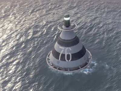 Buoy River RB-4-01 Safe Water Mark Low-poly 3D model