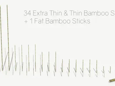 Bamboo Stakes Kitbash Low-poly 3D model