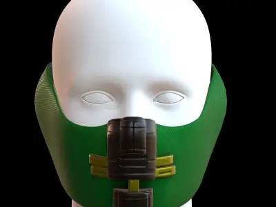 Gas mask helmet 3d model scifi Low-poly  Low-poly 3D model 313