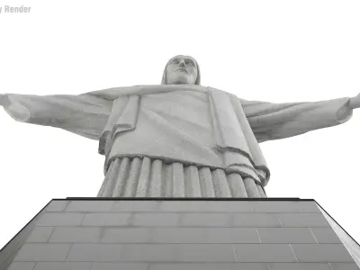  Christ the Redeemer Statue PBR Metalness Scan Based 