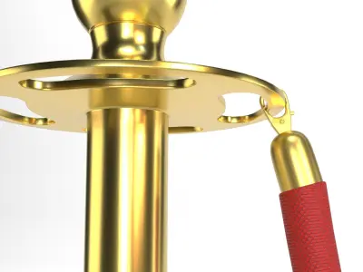 Red Rope Stanchion  3D model