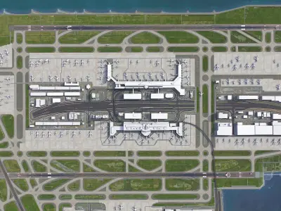 Tokyo Haneda Airport Low-poly 3D model