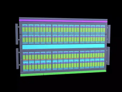 GPU Pascal GP100 Architecture v1 002 Low-poly 3D model