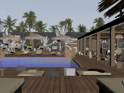 Club House - Open Air Low-poly 3D model