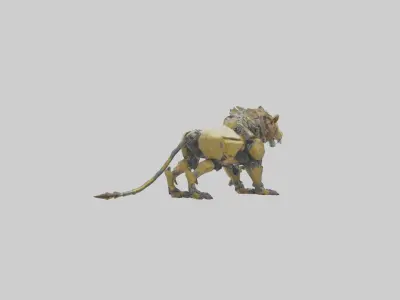 Robot version of a lion model 3D model