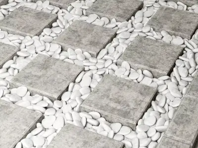 Paving big plate pebble 3D model