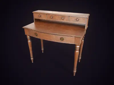 Vintage Secretary Desk Low-poly 3D model