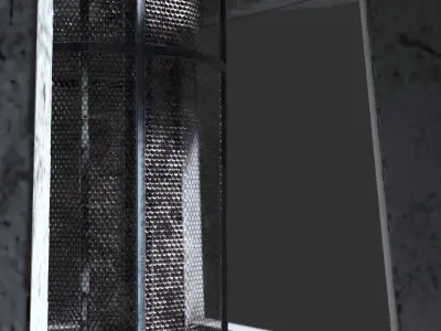 Old Concrete Water Tower Low Poly  Low-poly 3D model