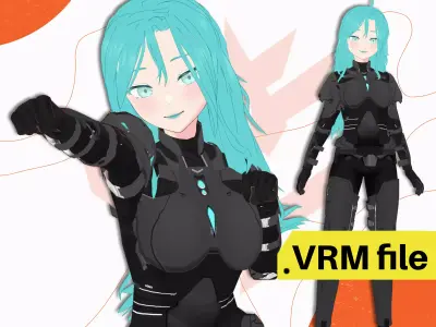 VRM ARMOR SCI FI COSTUME PLATES FULL SET FEMALE 3D model