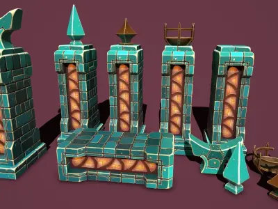 Fantasy obelisk  Low-poly 3D model