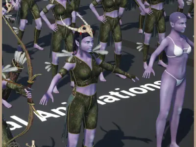 Elven Hunter Light Version Low-poly 3D model