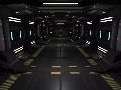 Sci fi Corridor 3D model 137