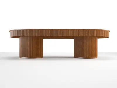 Modern Wooden Bamboo Style Table 3D model
