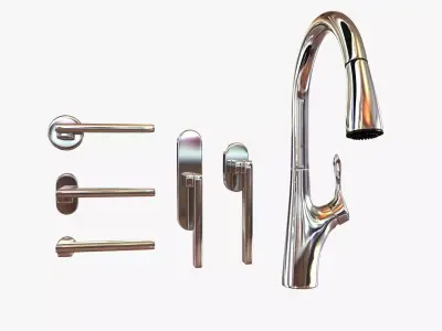 Blanco Napa faucet and valli and valli oberon door handle 3D model