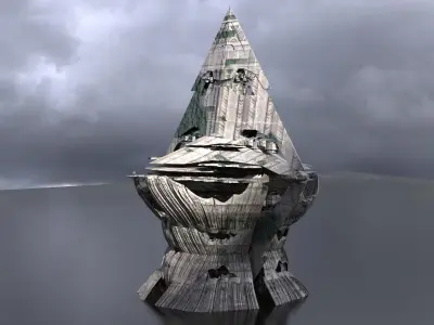 Alien Moss Ruins Tower 1  3D model