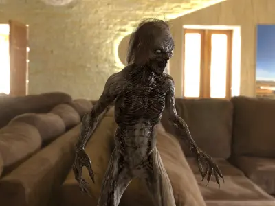 CREEPY GHOST Low-poly 3D model