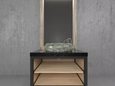 Bathroom vanity with mirror on top 3D model