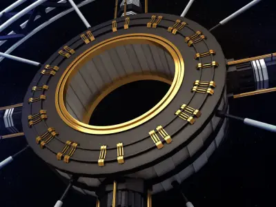 Space station torus sci-fi 3D model