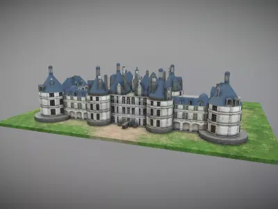 Chambord Castle Low-poly 3D model