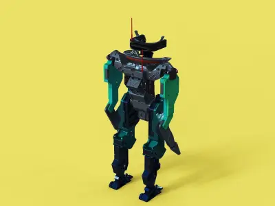 Modular Post-Apocalyptic Battle Mech Scifi android mech  3D model
