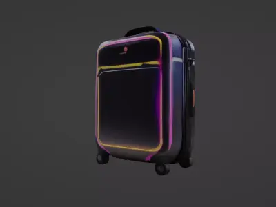 Futuristic Smart Suitcase with Sleek Neon Accents   3D model