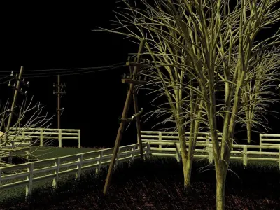 Damaged Town apocalyptic 3D model