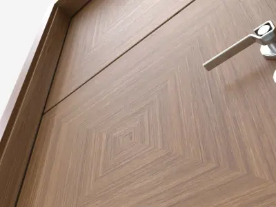Modern Wooden Interior Door with Furniture 012 3D model