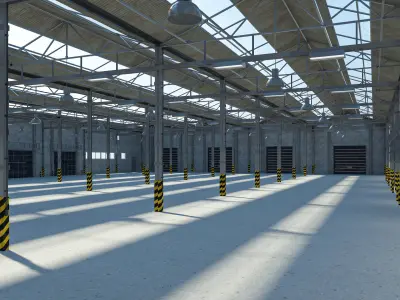 Warehouse Logistic 3 interior and exterior 3D model