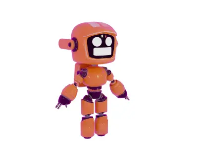 Cute Orange BOT 3D model