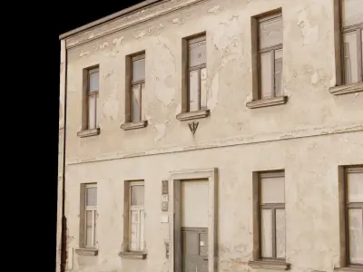 Derelict wall-3 Low-poly 3D model