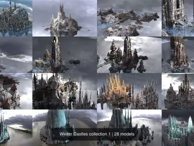 Winter Castles collection 1 3D Model Pack