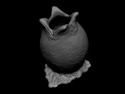 3D PRINTABLE OPEN AND CLOSED ALIEN EGG OVOMORPH WITH BASE 3D print model