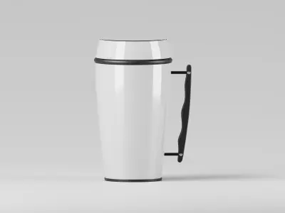 Essentials Sleek White Coffee Mug 3D Model Low-poly 3D model