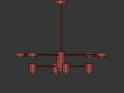 AX299 chandelier with six lights gold 3D model