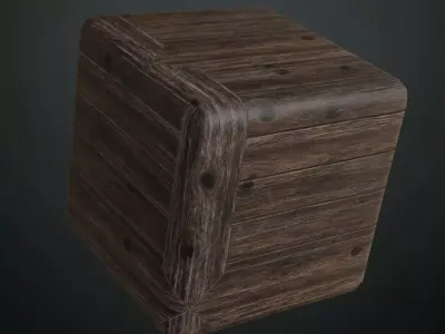 Scratched Antique Dark Wood PBR Seamless Texture