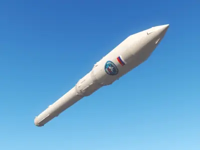 Angara A5 Rocket 3D model