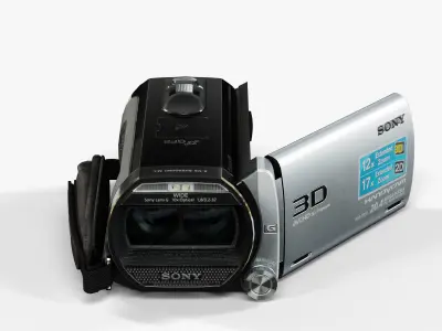 Sony Handycam HDR-TD20V 3D camcorder Low-poly 3D model